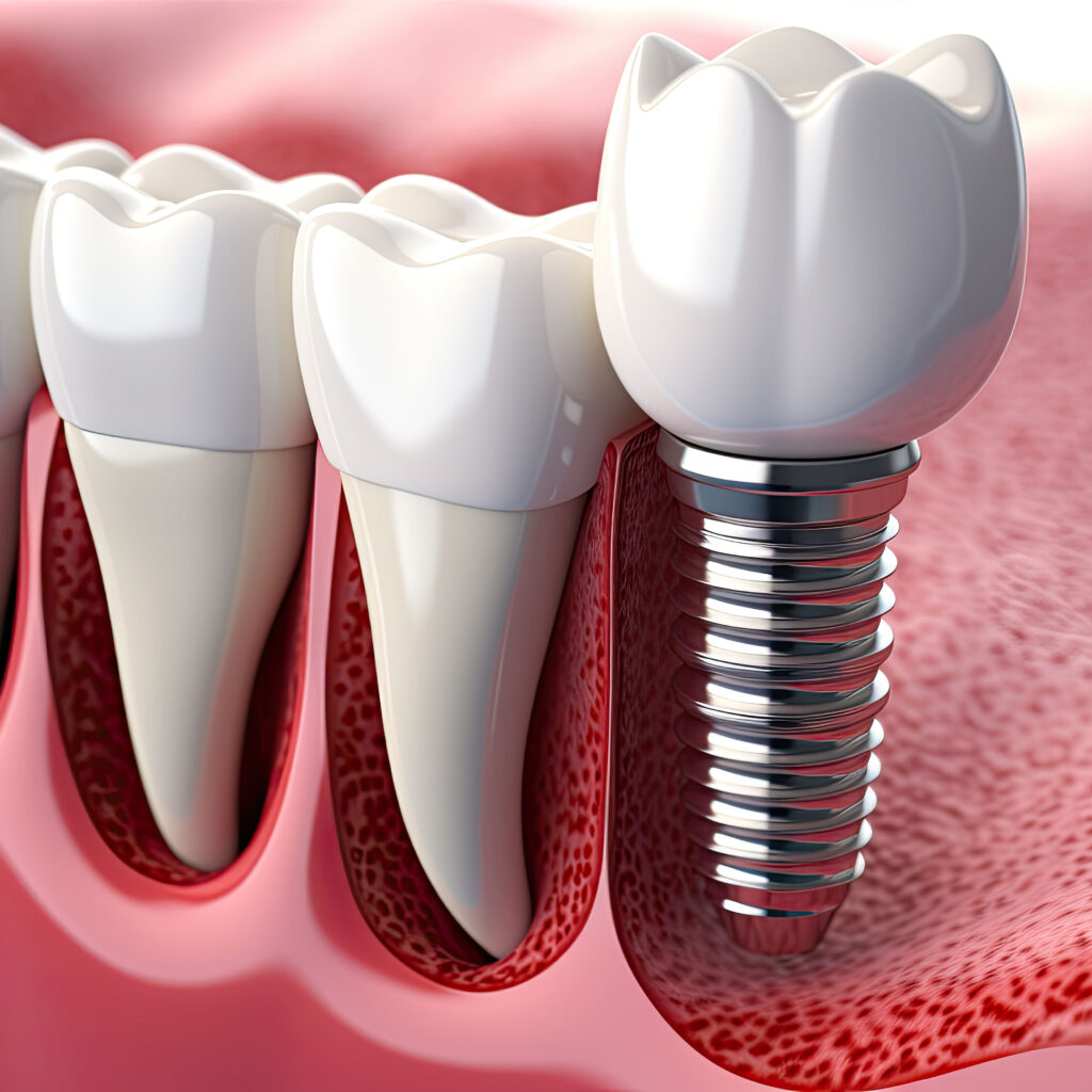 implant of dental bridge, dental implant piercing